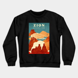 Zion National Park Retro Crewneck Sweatshirt